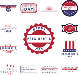 Poster - Happy President's day 2 colored icon in a collection with other items