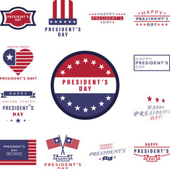Poster - President's day 2 colored icon in a collection with other items