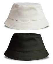 Black And White Bucket Hat Isolated On White Background