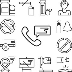 Poster - Quit smoking, phone icon in a collection with other items