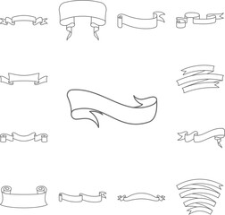 Poster - Banner, ribbon illustration icon in a collection with other items