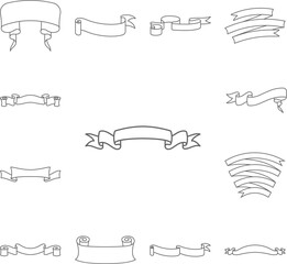 Poster - Ribbon for text illustration icon in a collection with other items