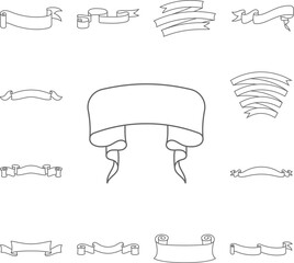 Poster - Banner, ribbon illustration icon in a collection with other items