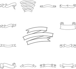 Poster - Banner, ribbon illustration icon in a collection with other items