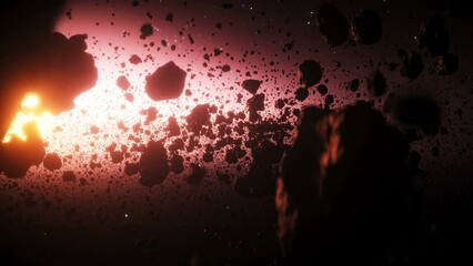Wall Mural - asteroid in outer space. earth planet. realistic 4k animation.