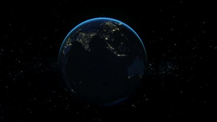 Wall Mural - the earth planet in outer space. realistic 4k animation.
