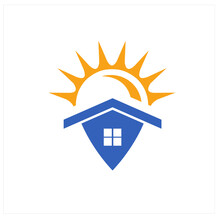 Local Home Solar Energy Logo Design Template. Solar Tech Logo Designs