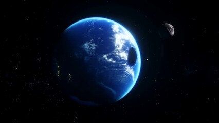 Canvas Print - moon eclipse in outer space. realistic 4k animatin.