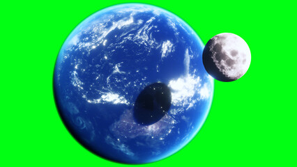 Canvas Print - moon eclipse in outer space. isoalte. 3d rendering.