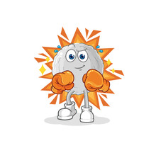Rock Boxer Character. Cartoon Mascot Vector