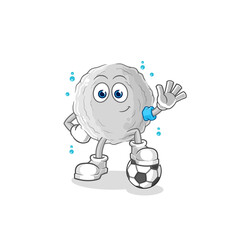 Wall Mural - rock playing soccer illustration. character vector