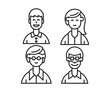 © bigpa - different people avatars and character icons illustration line style