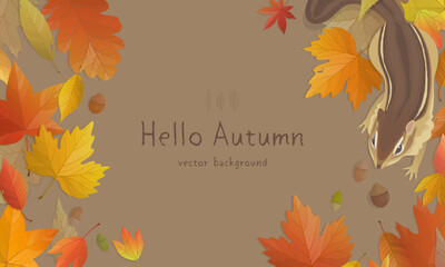 Wall Mural - Vector illustration of autumn banner background with copy space. Fall landscape concept.