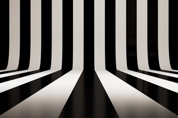 Poster - abstract background consisting of alternating black and white stripes. 3d illustration. 3d render
