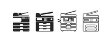 Photocopy machine icon set design template vector isolated illustration