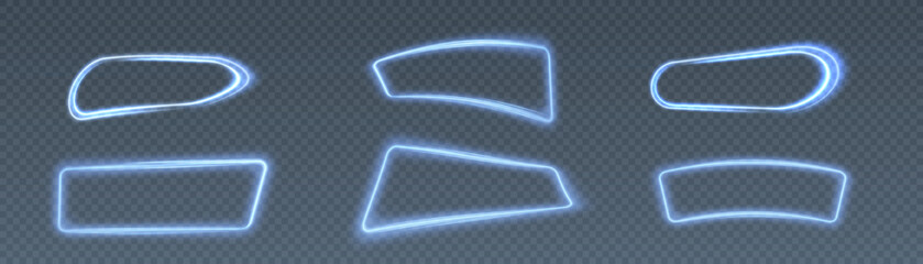 Leinwandbilder - Collection of Abstract Neon Square Frames for Designing Portraits, Invitations, Postcards. Vector PNG	
