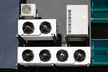 Wall Mural - industrial air conditioner units outside the building