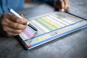 Poster - Spreadsheet On Computer Screen