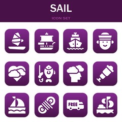 Canvas Print - sail icon set. Vector illustrations related with Windsurf, Ship and Shipping