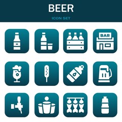 Wall Mural - beer icon set. Vector illustrations related with Beer, Vodka and Beer box