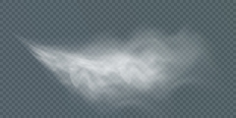 Poster - Texture of white smoke on a transparent background. Steam, Smoke, Fog, Clouds special effect. Vector isolated smoke PNG.	
