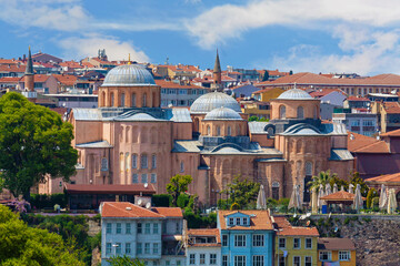 Wall Mural - Istanbul, Turkey (Turkiye). Monastery of the Pantocrator, or Zeyrek Mosque (Zeyrek Camii). Scenic panorama of architecture complex in summer day. Significant landmark of Istanbul