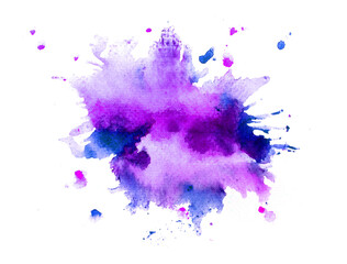 Wall Mural - Blue and violet ink texture. Alcohol ink technique abstract background. Watercolor brush stroke. Template for banner, poster design. High Resolution watercolor texture. Copy space for text, design