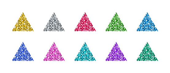 Wall Mural - Glitter Triangle Set In Differently Colors