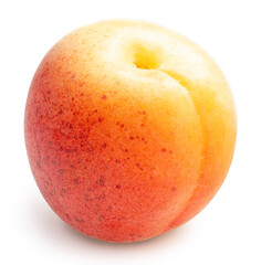 Wall Mural - yellow apricot fruit with leaf isolated on white background, apricots isolated on white with work pa
