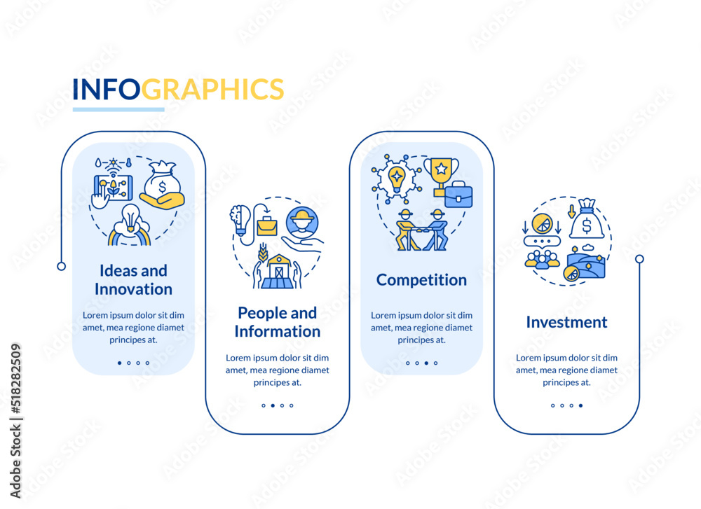 Wider farming business environment blue rectangle infographic template ...