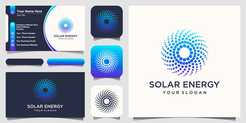 Wall Mural - Solar Energy logo designs vector, Sun power logo