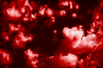 Wall Mural - black red white sky with clouds background for design. unusual. contrast. glow in the night sky. fan