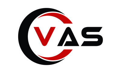 VAS swoosh three letter logo design vector template | monogram logo | abstract logo | wordmark logo | letter mark logo | business logo | brand logo | flat logo | minimalist logo | text | word | symbol