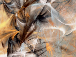 Wall Mural - brown abstract fractal background 3d rendering illustration