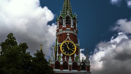 Wall Mural - Hyper lapse of watch tower in red square, Moscow