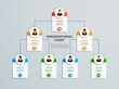 © andreyorb - Corporate organizational chart with business avatar  icons. Business hierarchy infographic elements. Vector illustration