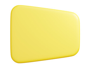 Fototapete - Banner plate 3d render - rectangular shaped yellow plaque with empty space for text for promotion and advertising poster
