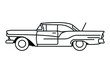 Vintage car icon - editable stroke