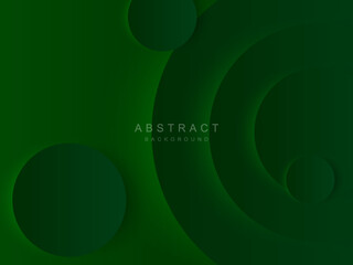 Wall Mural - dark green gradient abstract background with realistic circle pattern