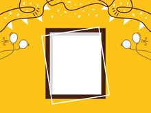 Brown Photo Frame Design With Party Background
