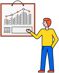 Poster - Infographic chart vector template. Annual statistics curve graph design. Market data diagrams. Graphic information visualization and analysis. Statistical indicators and frequency of data changes