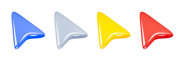 Leinwandbilder - 3d render arrow cursor minimal icon isolated on white background vector illustration.