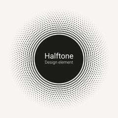 halftone radial pattern backdrop. vector dotted retro background. halftone vector object. abstract h
