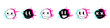 Cool rave glitch face icon. Flat style illustration isolated on white background. Vector EPS 10