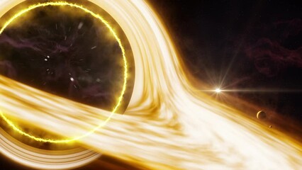 Wall Mural - black hole and stars and cloud fields in outer space.