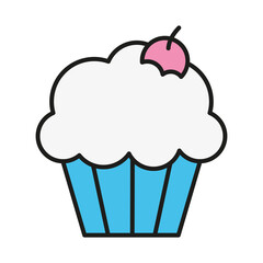 Sticker - cupcake with cherry