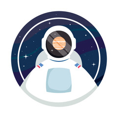 Wall Mural - astronaut space badge