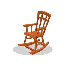 Wooden Rocking Chair Furniture Symbol Illustration Vector