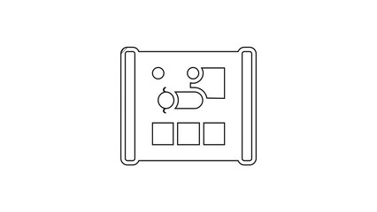 Poster - Black line Graphing paper for engineering icon isolated on white background. 4K Video motion graphic animation