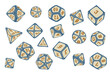 Vector icon set of dice for boardgames in doodle style retro color